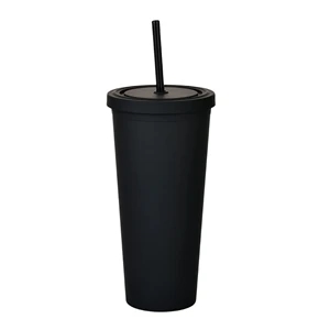24oz Pastel Colored Plastic Cups with Lids and Straws