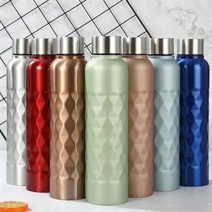 33.3Oz Stainless Steel Rhombus Water Bottle