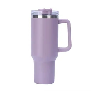 40 oz Insulated Tumbler with Handle & Straw