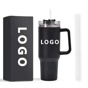 40 oz Reusable Car Straw Thermos Cup