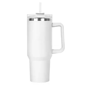40 oz Reusable Car Straw Thermos Cup