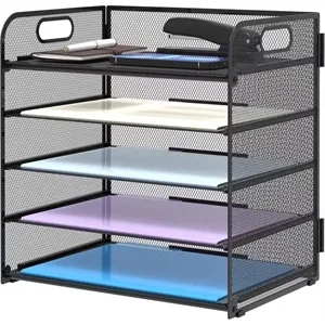5-Tier Mesh Desk Organizer - File Storage Box