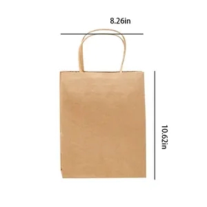 8.26"x4.33"x10.62" - - Brown Kraft Paper Bags