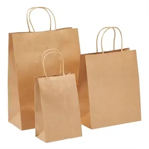 8.26"x4.33"x10.62" - - Brown Kraft Paper Bags