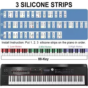 88 Keys Piano Keyboard Stickers