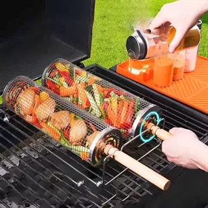 Customizable Rolling BBQ Basket