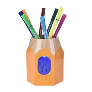 Electronic Calendar Pens Pencil Holder Cup