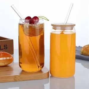 Glass Water/Juice/Coffe/Tea Bottles/Cups with Lids