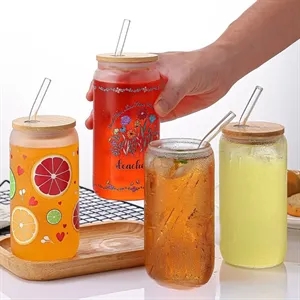Glass Water/Juice/Coffe/Tea Bottles/Cups with Lids