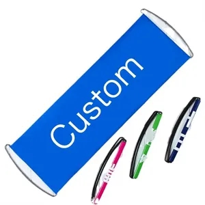 Handheld Roll Up Retractable Hand Pulled Flag Banner