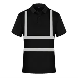 High Visibility Reflective Construction Safety Polo T Shirt
