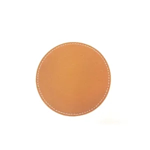 Leather Drink Coasters Round Cup Mat