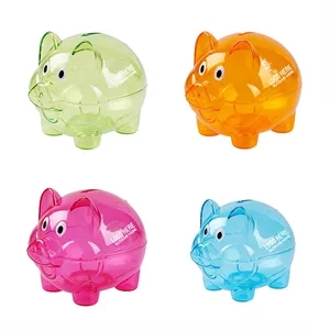 Mini Clear Piggy Coin Money Bank