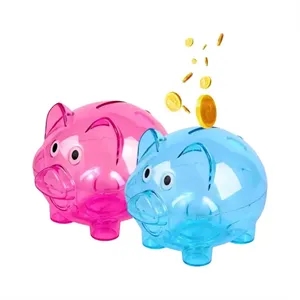 Mini Clear Piggy Coin Money Bank