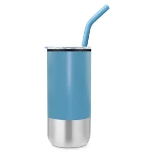 Oxford 16 oz Stainless Steel Tumbler with Straw