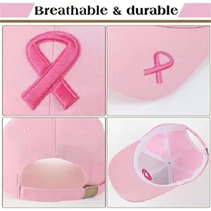 Pink Ribbon Embroidered Cap