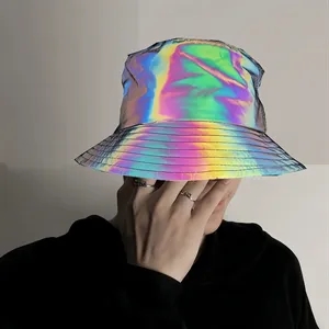 Rainbow reflective bucket hat