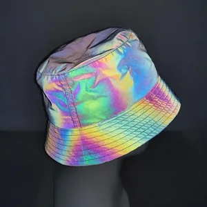 Rainbow reflective bucket hat