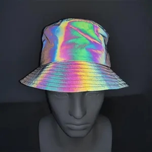 Rainbow reflective bucket hat