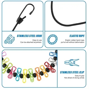 Retractable Travel Clothesline with 12 Clothes Clips