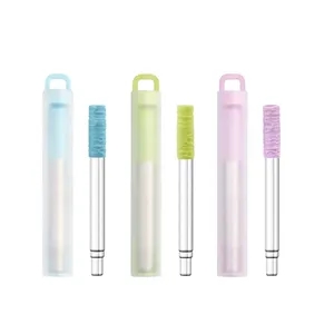Reusable Collapsible Stainless Steel Straw With Plastic Case