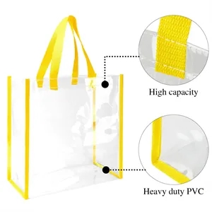 Stadium Approved Clear Transparent Pvc Tote Bag (12"X12"X6")