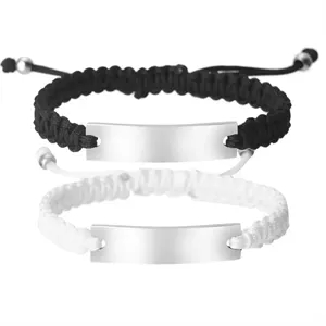 Stainless Steel Milanese Rope Black Braided Bracelet