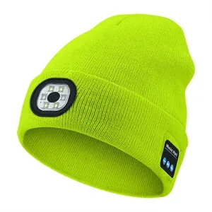 Wireless Musical Knitted Cap With Headlight