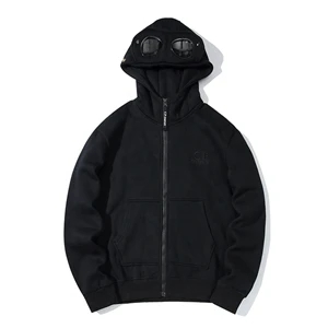 Zip Hooded Sweatshirt with Round Lens