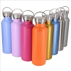 16 oz Single Walled Stainless Steel Sports Water Bottle