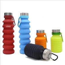 18 Oz Foldable Silicone Water Bottle