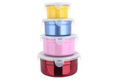 4 PCS Mixing Bowls Set with Buckle Lock Lids