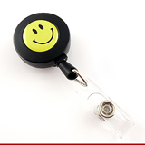 ABS Smile Face Badge Reel;Smile Face Lanyard Badge