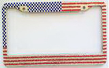 American Flag Diamond-encrusted License Plate Frame