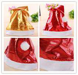 Bright Plush Santa Hat with Golden Stars