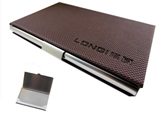 Business Name Card Holder Steel Leather Wrap Case