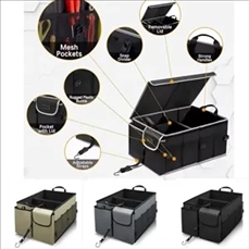 Car Trunk Storage Organizer Collapsible Multi-Compartment Ad