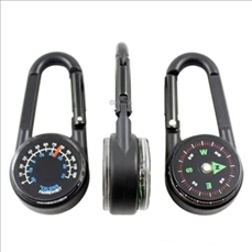 Carabiner with Compass and Thermometer