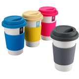 Coffee Mug With Silicone Band And Cover