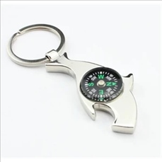 Compass Keychains with Bottle Opener
