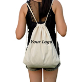 Cotton Drawstring Backpack Bag