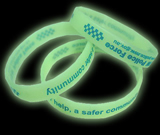 Glow in the dark silicone bracelet