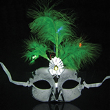 Halloween Costume Party LED Lights Feather Masks