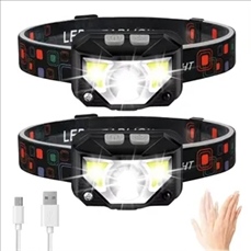 Headlamp 1200 Lumen Ultra-Light Bright LED Rechargeable Head