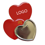 Heart Shaped Tinplate Badge