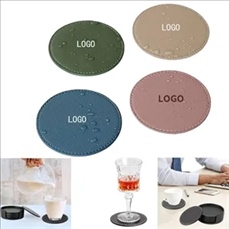 Leather Drink Coasters Round Cup Mat
