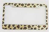 Leopard Stripe Diamond-encrusted License Plate Frame