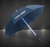 Lighted Shaft Umbrella With Flashlight