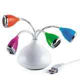 New Arrival Vase Shpe USB 2.0 4-port HUB Driver with LED Lig