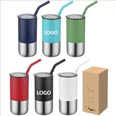 Oxford 16 oz Stainless Steel Tumbler with Straw
